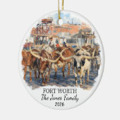 Personalized Fort Worth Ornament, Custom Texas セラミックオーナメント (左)