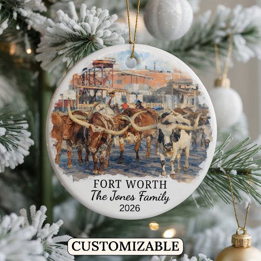 Personalized Fort Worth Ornament, Custom Texas セラミックオーナメント