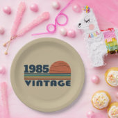 Personalized Forty vintage 40th birthday party ペーパープレート (パーティー)