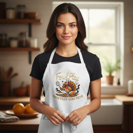 Personalized "Fowl Play" Funny Thanksgiving スタンダードエプロン