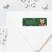 Personalized Fox Christmas Return Address Labels ラベル