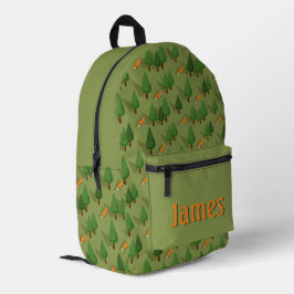 Personalized Fox & Forest School Backpack プリントバックパック