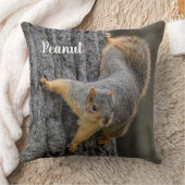 Personalized Fox Squirrel on a Tree クッション (ブランケット)