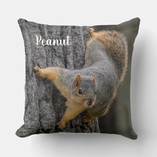 Personalized Fox Squirrel on a Tree クッション (正面)