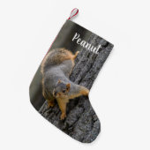 Personalized Fox Squirrel on a Tree スモールクリスマスストッキング (正面 (吊り時))