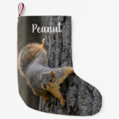 Personalized Fox Squirrel on a Tree スモールクリスマスストッキング (正面)