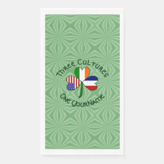 Personalized France Ireland USA Shamrock (正面)