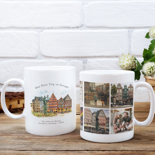 Personalized Frankfurt Germany Travel Photo Mug コーヒーマグカップ
