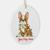 Personalized French Bulldog Christmas Ornament セラミックオーナメント (右)