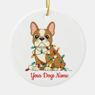 Personalized French Bulldog Christmas Ornament セラミックオーナメント
