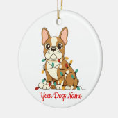 Personalized French Bulldog Christmas Ornament セラミックオーナメント (左)