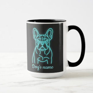Personalized French Bulldog cyberpunk glow art マグカップ
