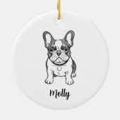 Personalized French Bulldog Dog Christmas セラミックオーナメント (裏面)