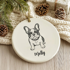 Personalized French Bulldog Dog Christmas セラミックオーナメント