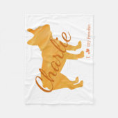 Personalized French Bulldog Pastel Orange Frenchi フリースブランケット (正面)
