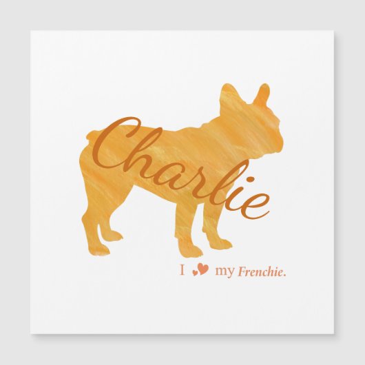 Personalized French Bulldog Pastel Orange Frenchie (正面)