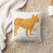 Personalized French Bulldog Pastel Orange Frenchie クッション (ブランケット)