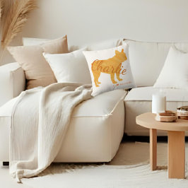 Personalized French Bulldog Pastel Orange Frenchie クッション