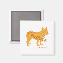 Personalized French Bulldog Pastel Orange Frenchie マグネット