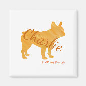 Personalized French Bulldog Pastel Orange Frenchie マグネット (正面)