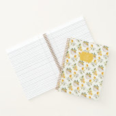 Personalized French Country Lemon Pattern Monogram ノートブック (内部)