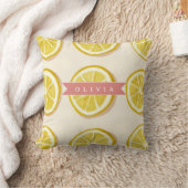 Personalized Fresh Lemon Slice Pattern Bright クッション (ブランケット)