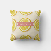 Personalized Fresh Lemon Slice Pattern Bright クッション (正面)