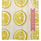Personalized Fresh Lemon Slice Pattern Bright シャワーカーテン (正面)