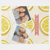 Personalized Fresh Lemon Slice Pattern Bright フリースブランケット (正面(横))