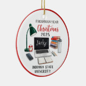 Personalized Freshman Year Christmas For College セラミックオーナメント (右)