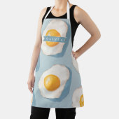 Personalized Fried Egg Pattern Fun Blue Funny  エプロン (インサイチュ)