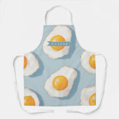 Personalized Fried Egg Pattern Fun Blue Funny  エプロン (正面)