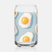 Personalized Fried Egg Pattern Fun Blue Funny ガラス缶 (裏面)