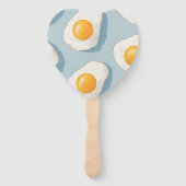 Personalized Fried Egg Pattern Fun Blue Funny ハンドファン (裏面)