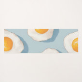 Personalized Fried Egg Pattern Fun Blue Funny ヨガマット (裏面(横))