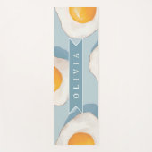 Personalized Fried Egg Pattern Fun Blue Funny ヨガマット (正面)