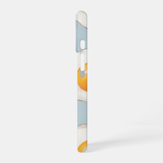 Personalized Fried Egg Pattern Fun Blue Funny  iPhone 16ケース (左側面)