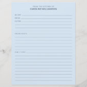 Personalized From the Kitchen of Name Blue Recipe (正面)