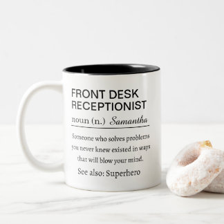 Personalized Front Desk Receptionist Definition ツートーンマグカップ