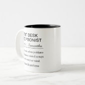 Personalized Front Desk Receptionist Definition ツートーンマグカップ (正面左)