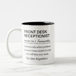 Personalized Front Desk Receptionist Definition ツートーンマグカップ