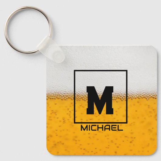Personalized Frosted Beer Mug with Custom Name キーホルダー (正面)