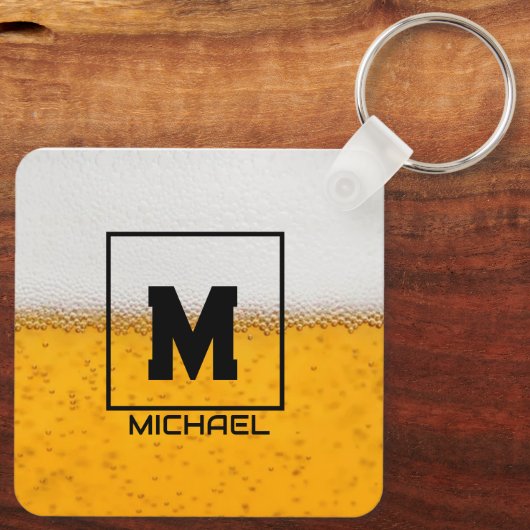 Personalized Frosted Beer Mug with Custom Name キーホルダー (裏面)