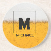 Personalized Frosted Beer Mug with Custom Name コースター (正面)