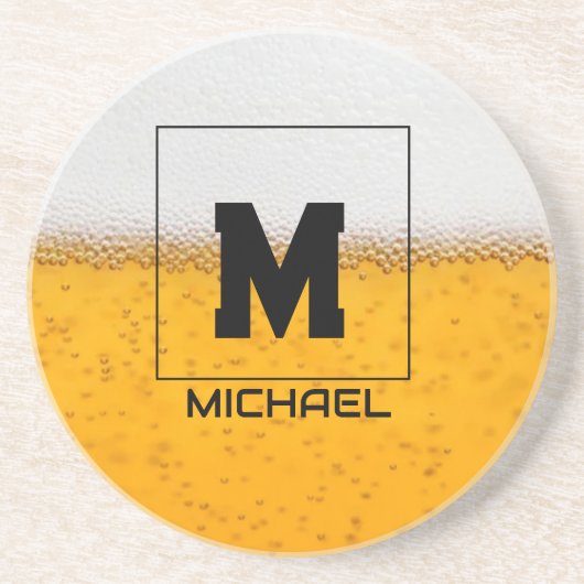 Personalized Frosted Beer Mug with Custom Name コースター (正面)