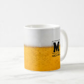 Personalized Frosted Beer Mug with Custom Name コーヒーマグカップ (正面右)
