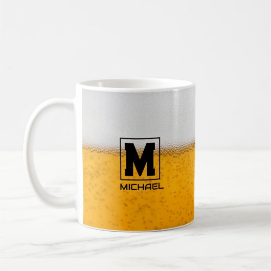 Personalized Frosted Beer Mug with Custom Name コーヒーマグカップ (左)