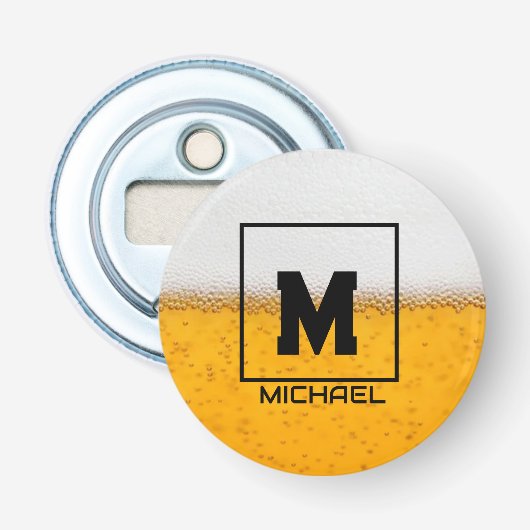 Personalized Frosted Beer Mug with Custom Name 栓抜き (正面)