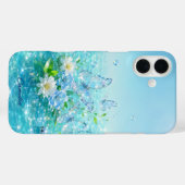 Personalized Frutiger Aero Floral Name iPhone Case Case-Mate iPhoneケース (裏面 (横))
