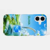 Personalized Frutiger Aero Name iPhone 16 Case 16ケース (裏面横)